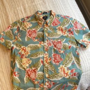 Mens J Crew Tropical Short Sleeve Button Down shirt